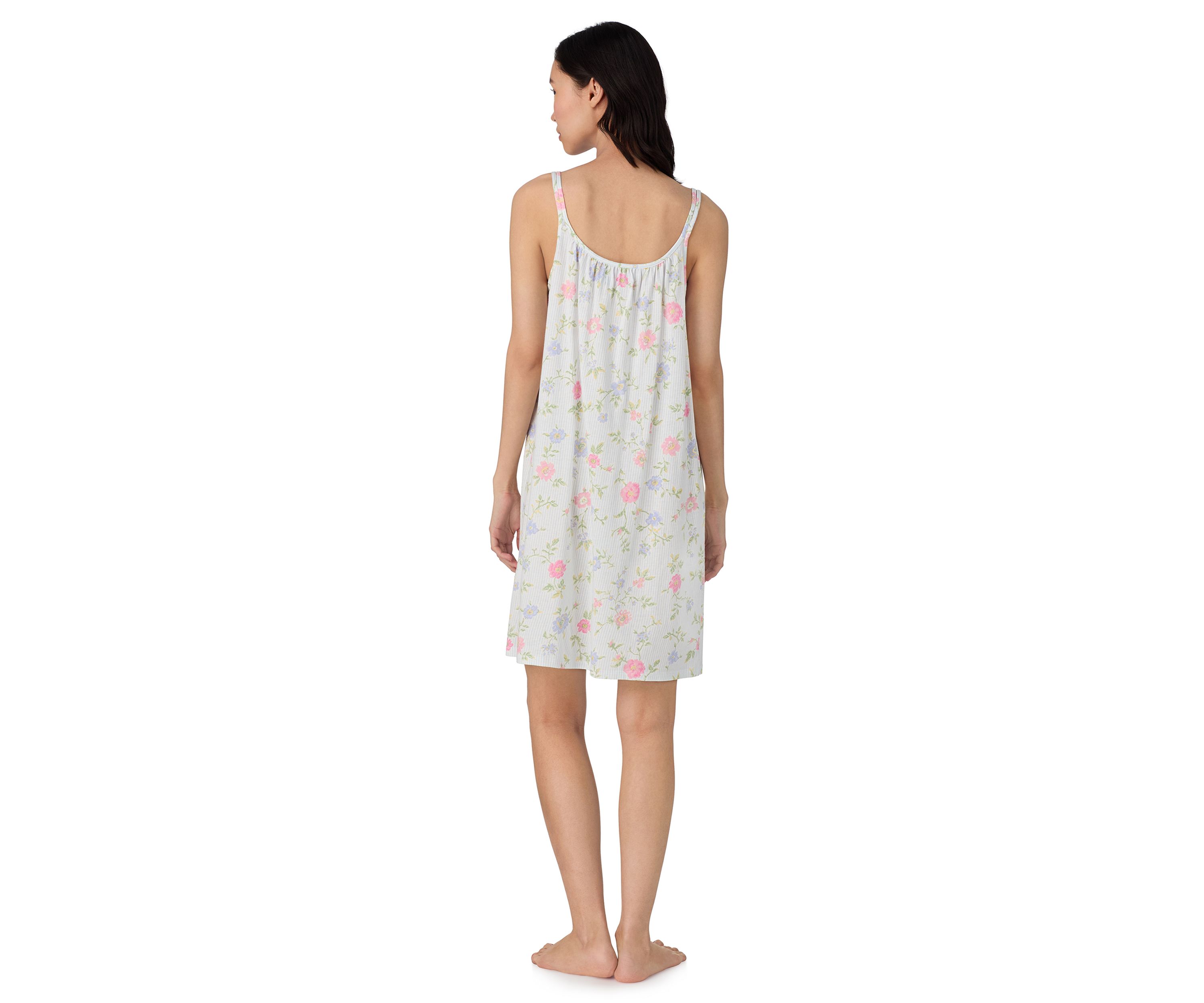 Double Strap Button V-Neck Short Chemise