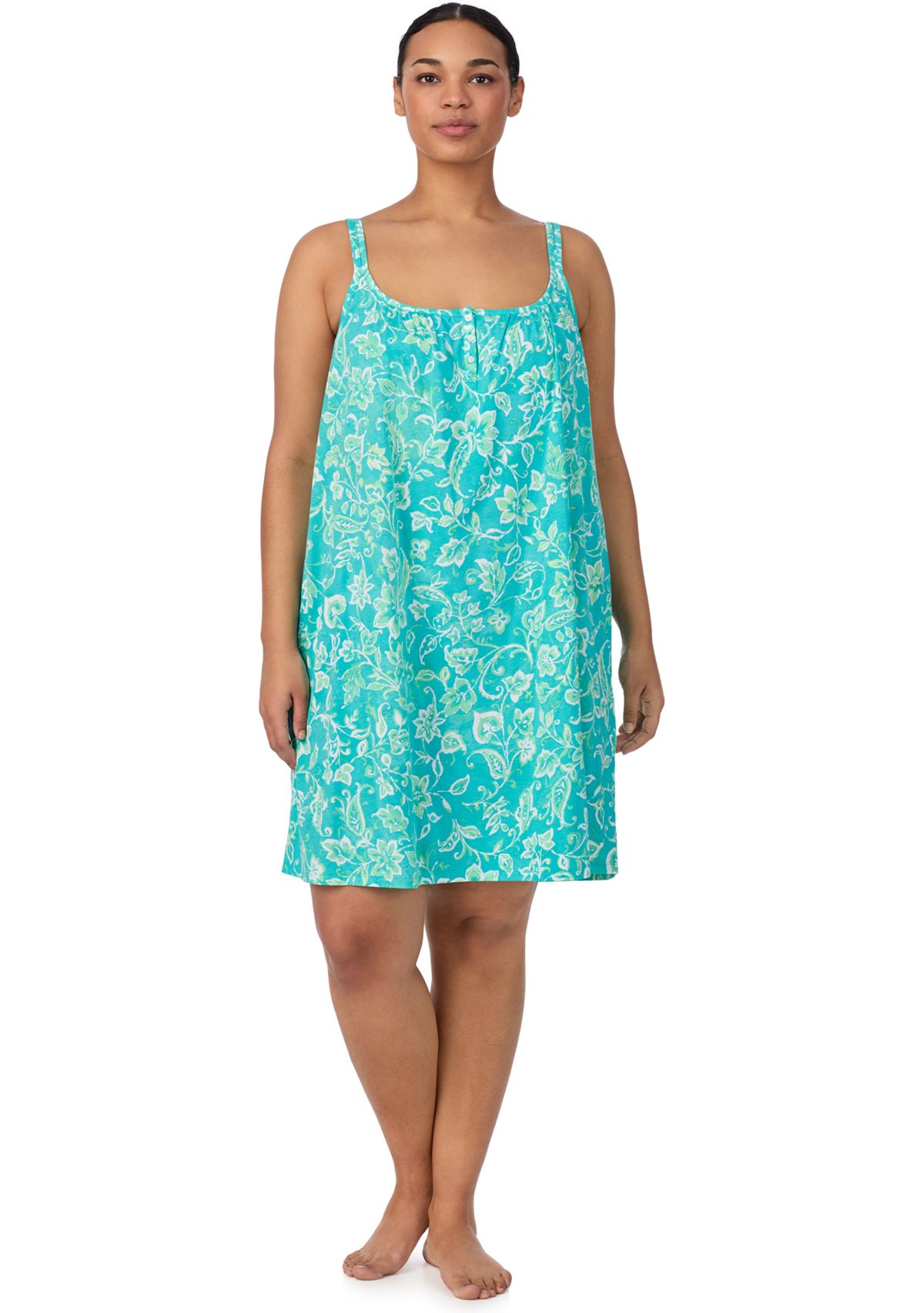 Plus Size Double Strap Short Gown