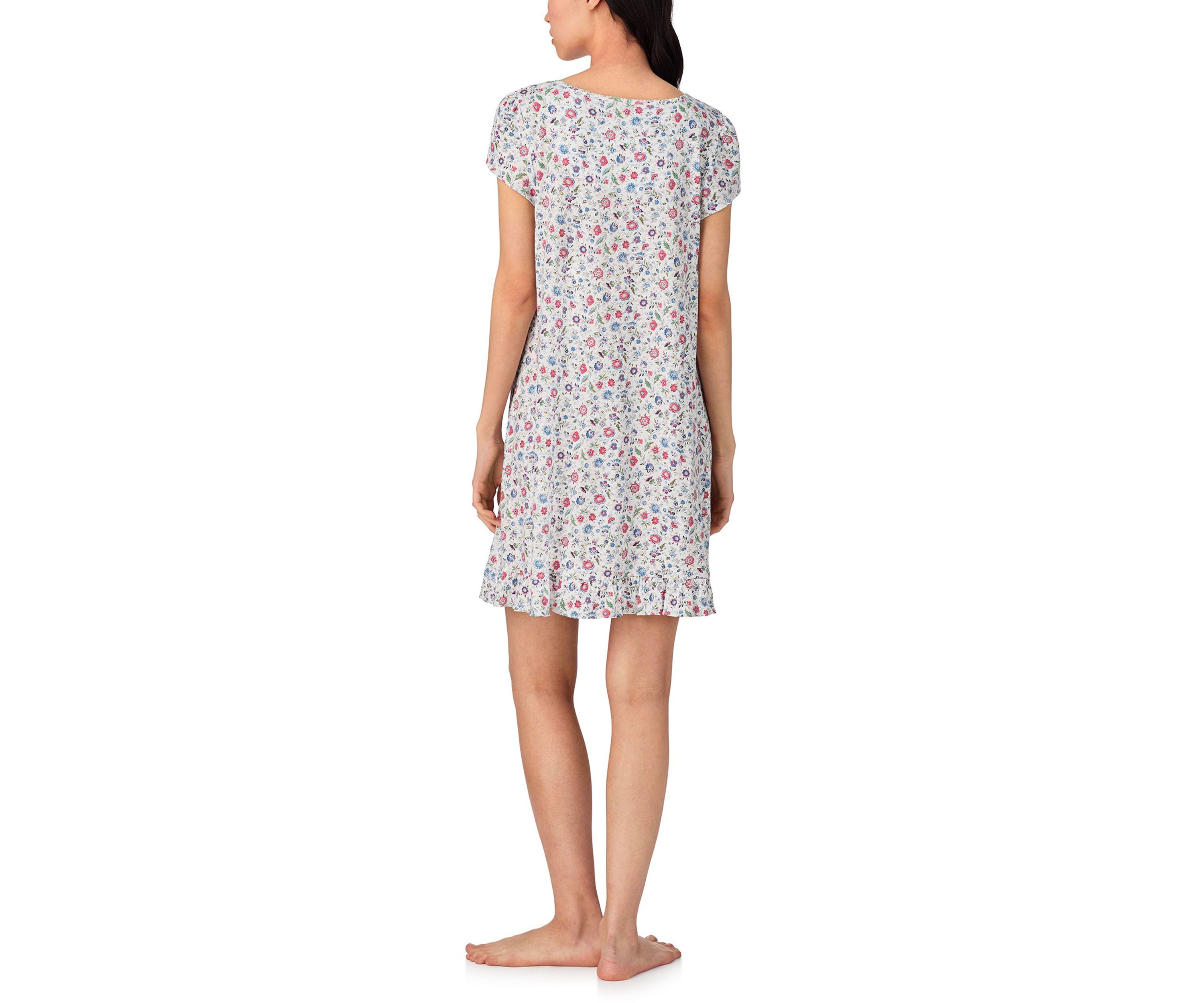 Flutter Sleeve Keyhole Neck Gown