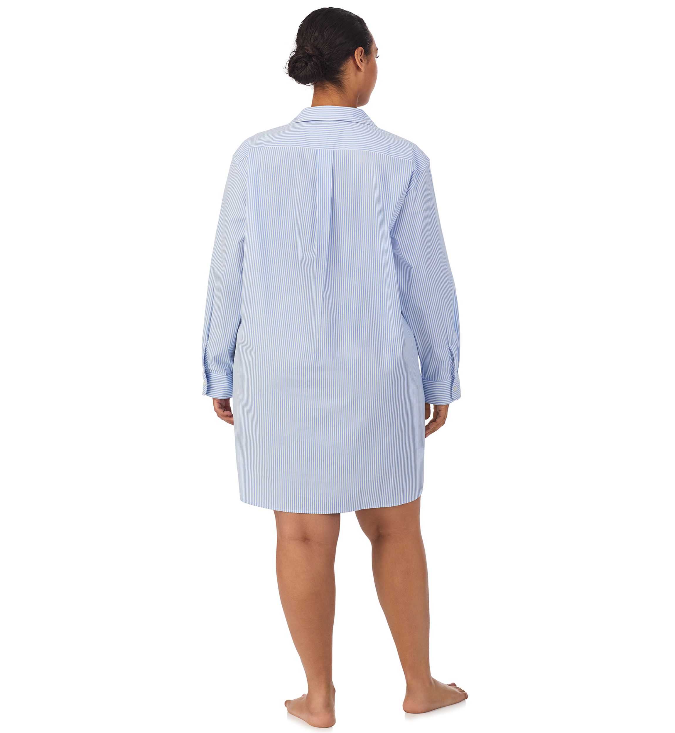 Plus Size Long Sleeve Roll Tab His Shirt Sleepshirt