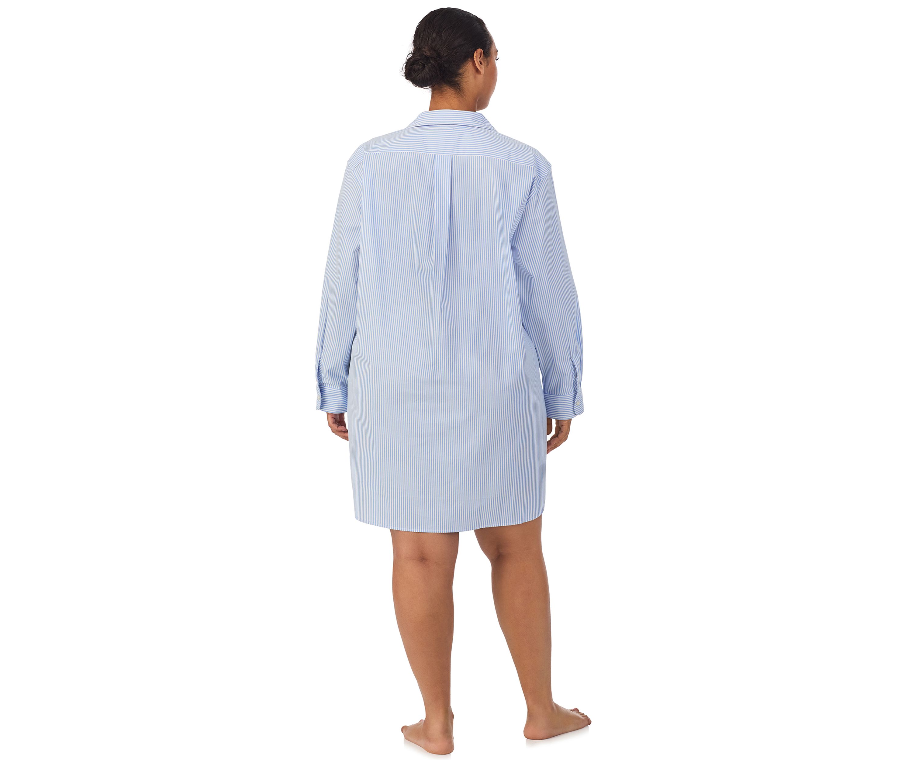 Plus Size Long Sleeve Roll Tab His Shirt Sleepshirt