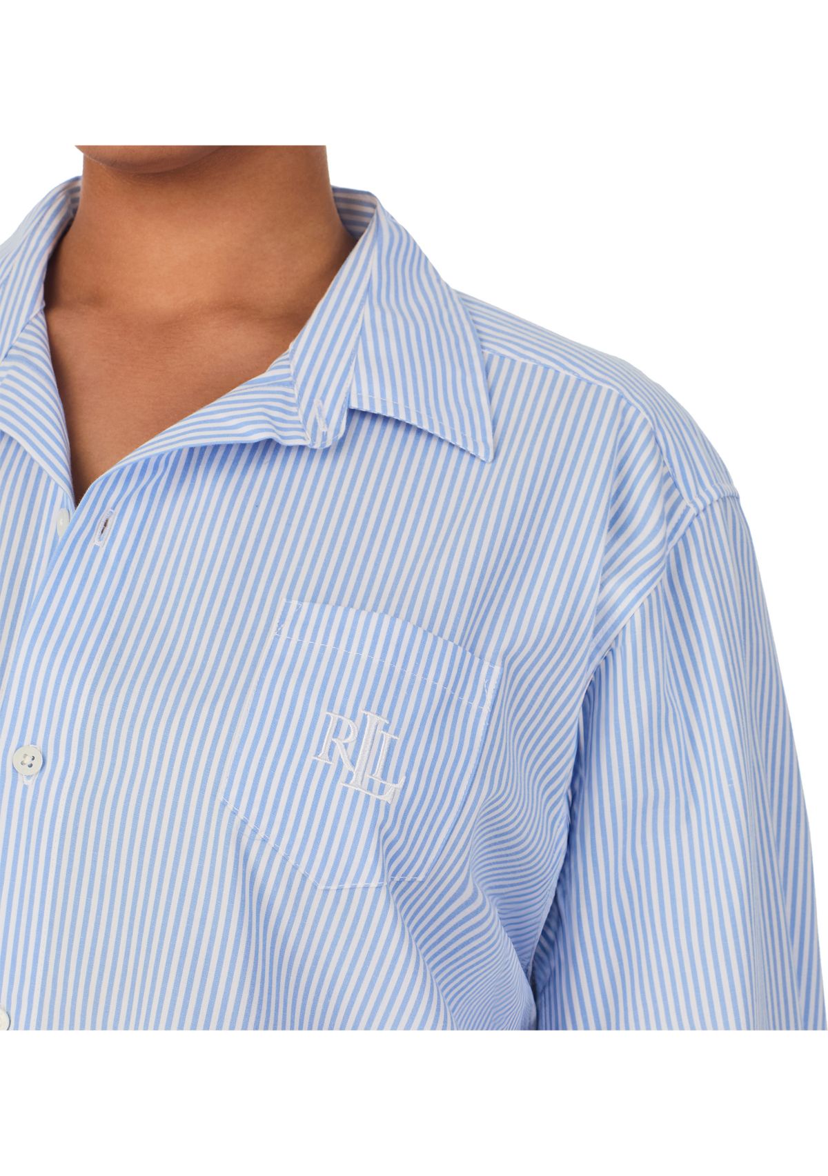 Plus Size Long Sleeve Roll Tab His Shirt Sleepshirt