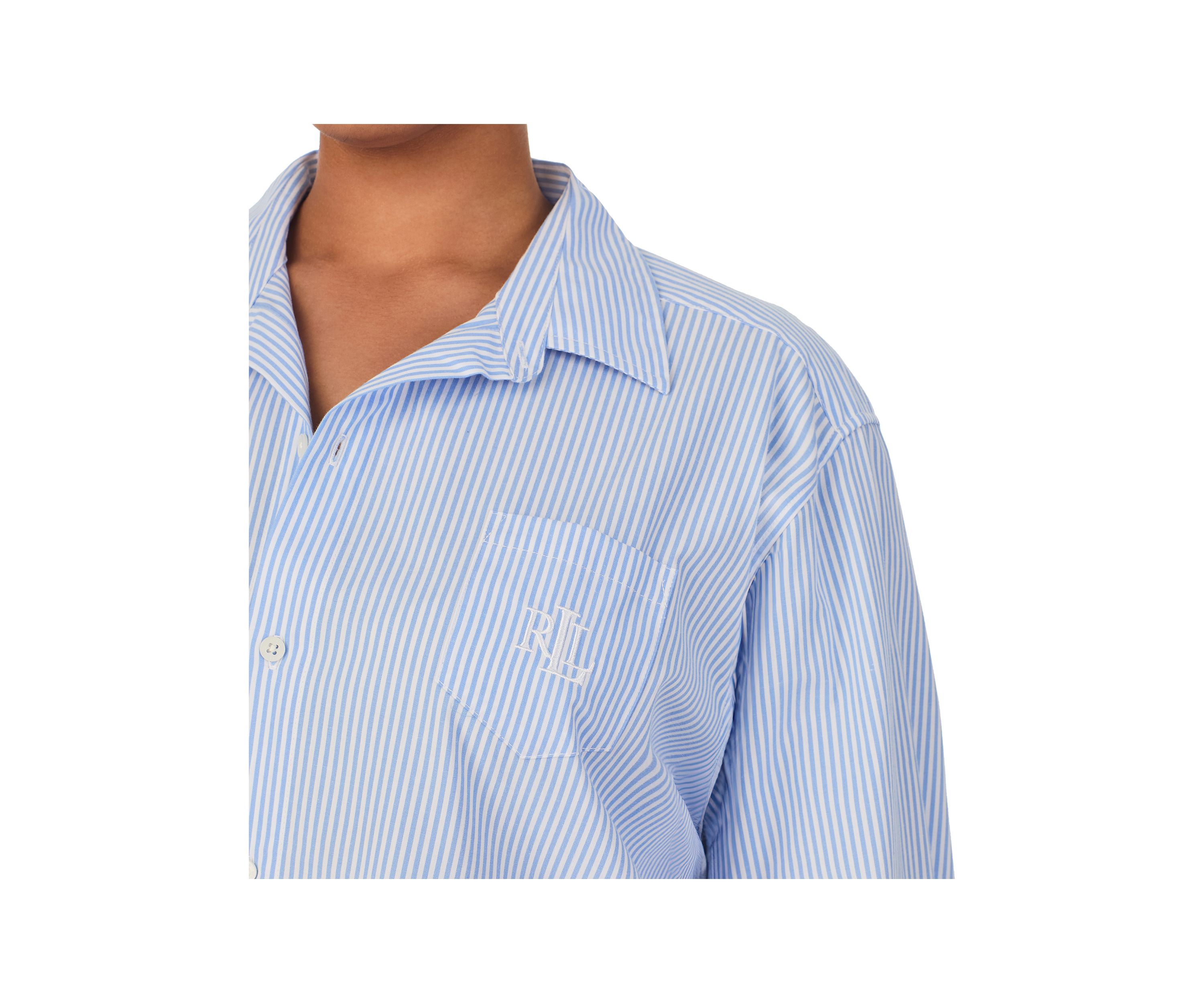 Plus Size Long Sleeve Roll Tab His Shirt Sleepshirt