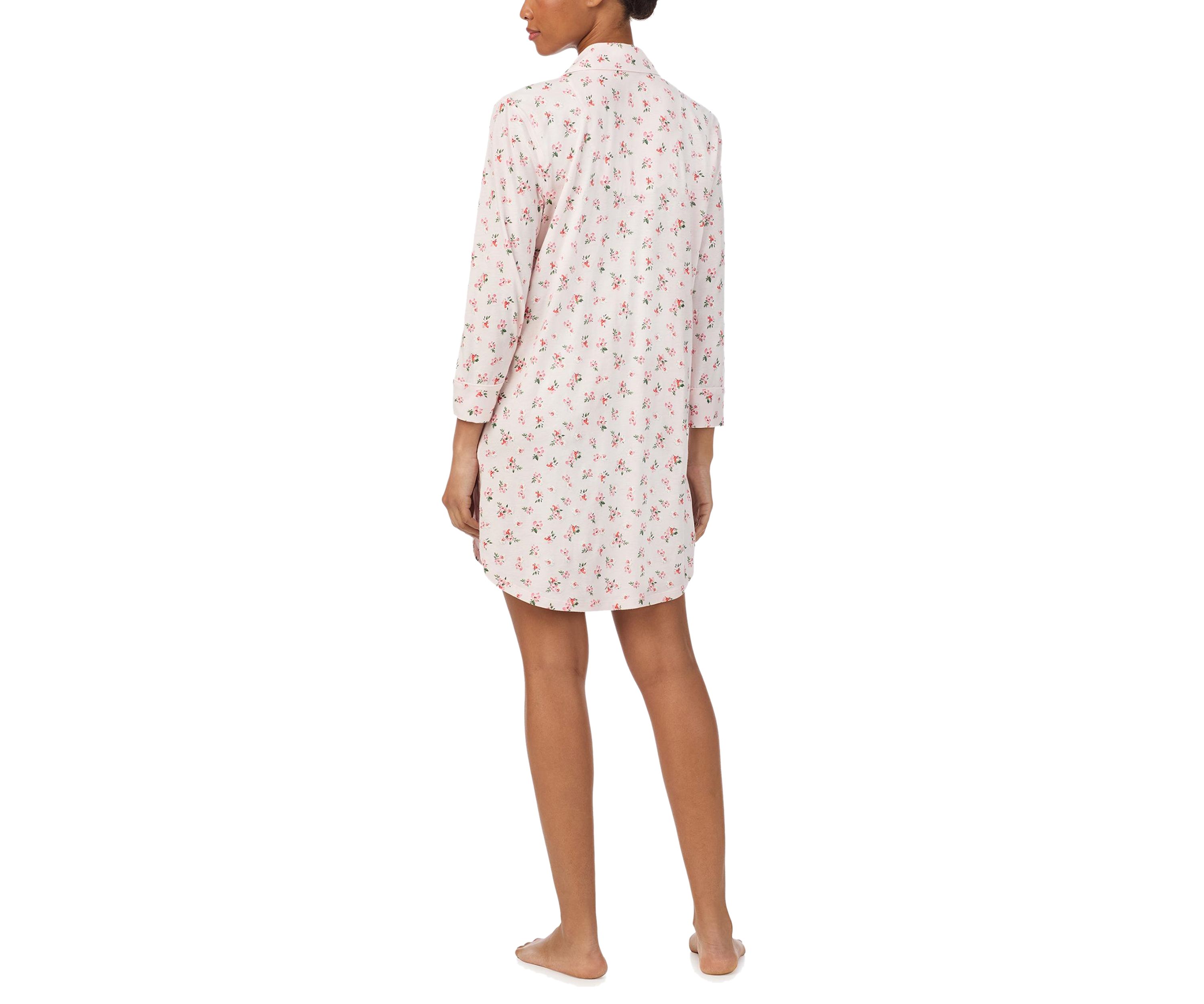 3/4 Sleeve Notch Collar Sleepshirt