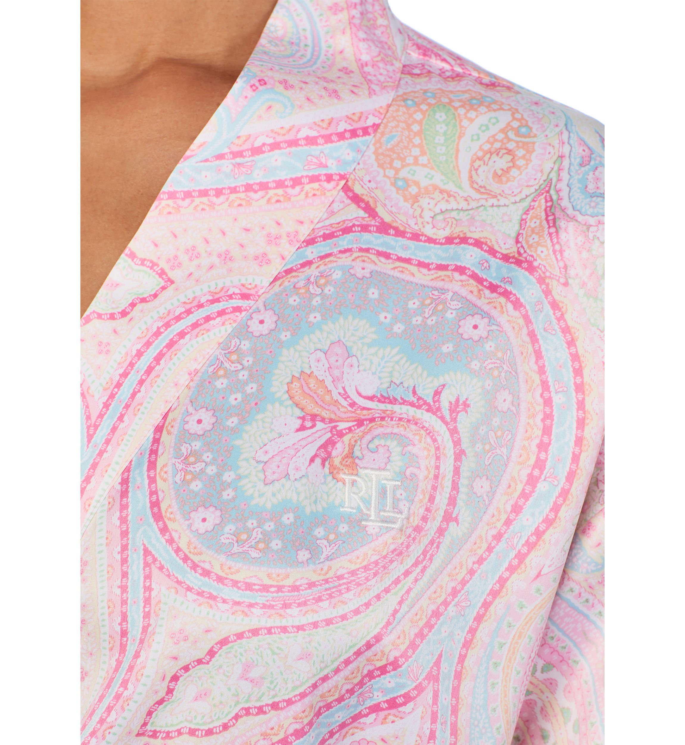  Banded Collar Short Wrap Robe