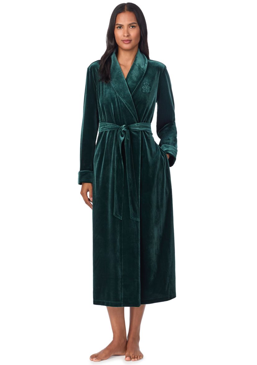 Long Sleeve Shawl Collar Long Robe