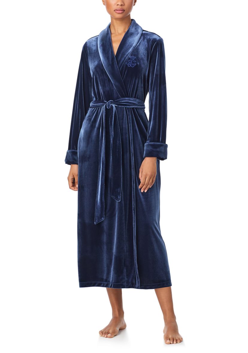 Long Sleeve Shawl Collar Long Robe