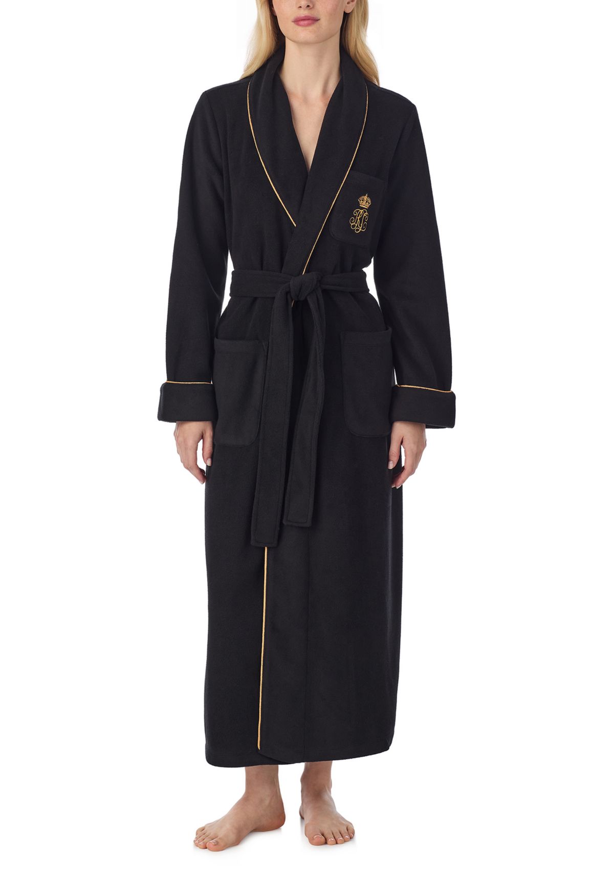 Womens Long Shawl Collar Long Robe