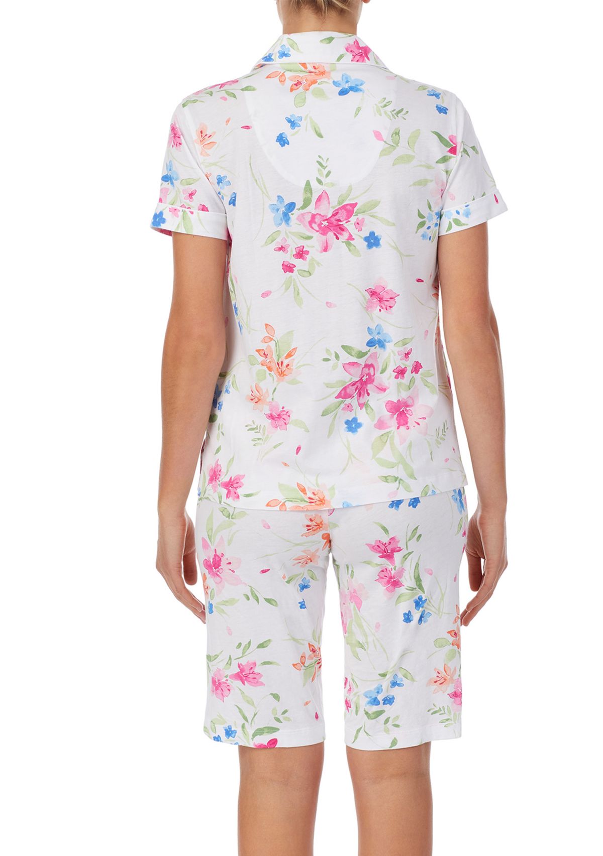Short Sleeve Notch Collar Bermuda Pajama Set