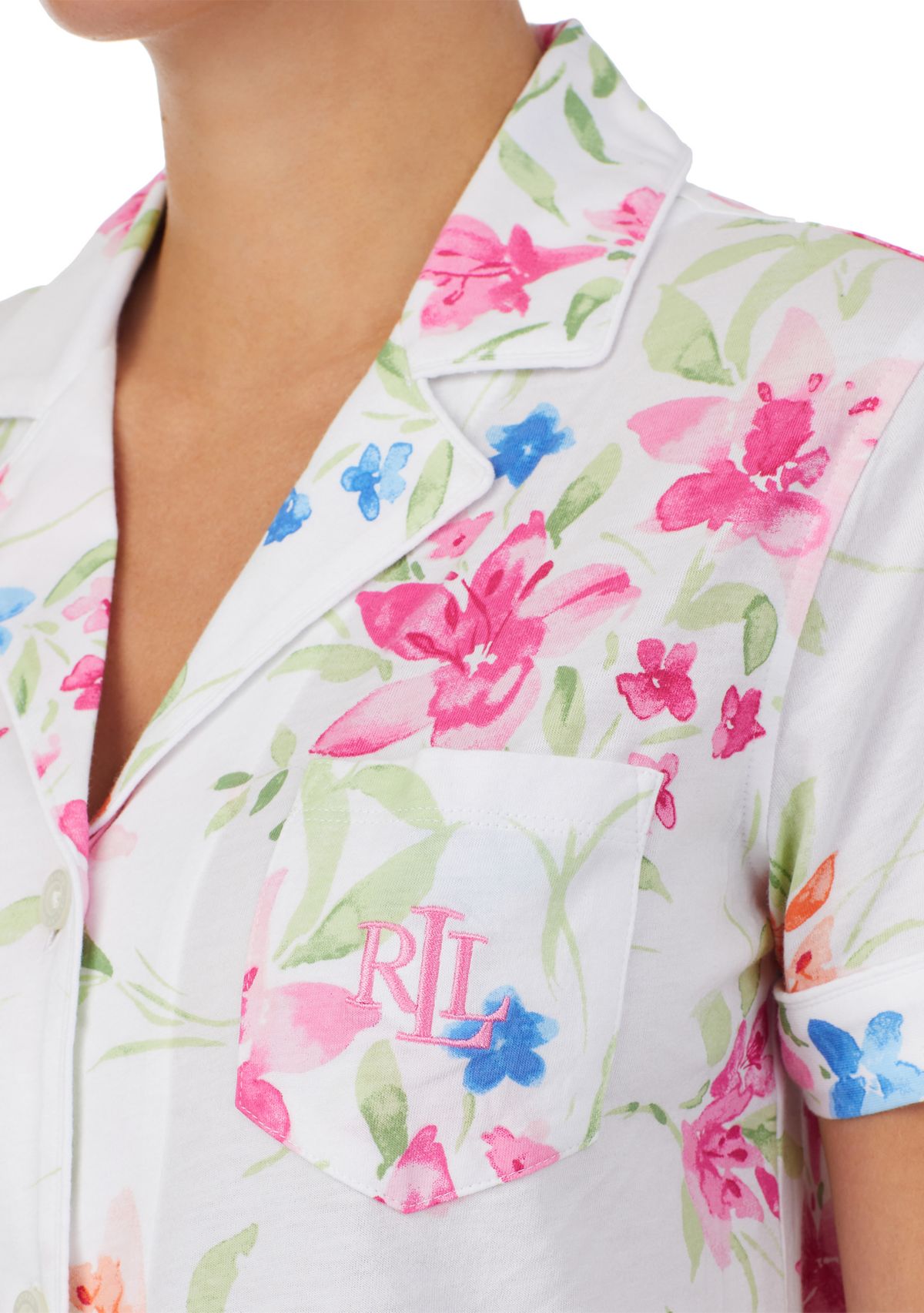 Short Sleeve Notch Collar Bermuda Pajama Set