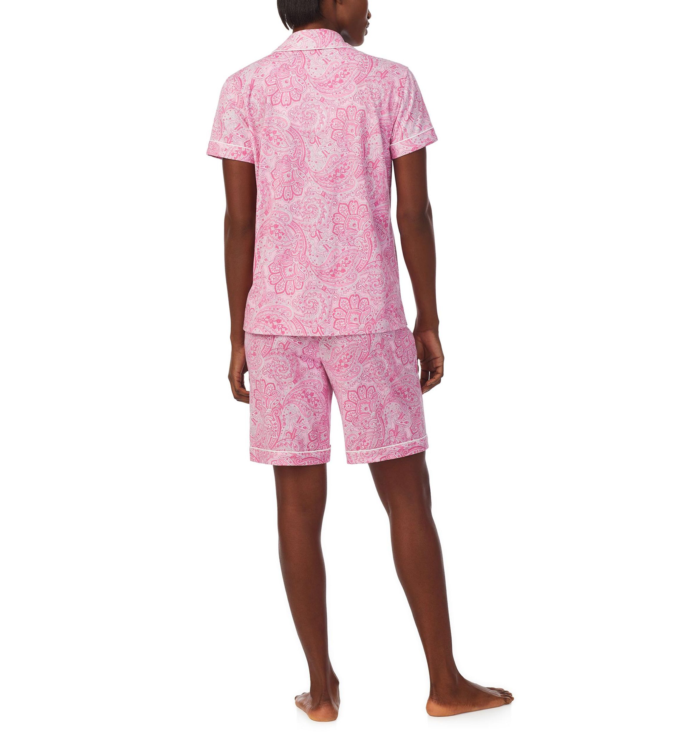 Short Sleeve Notch Collar Bermuda Pajama Set
