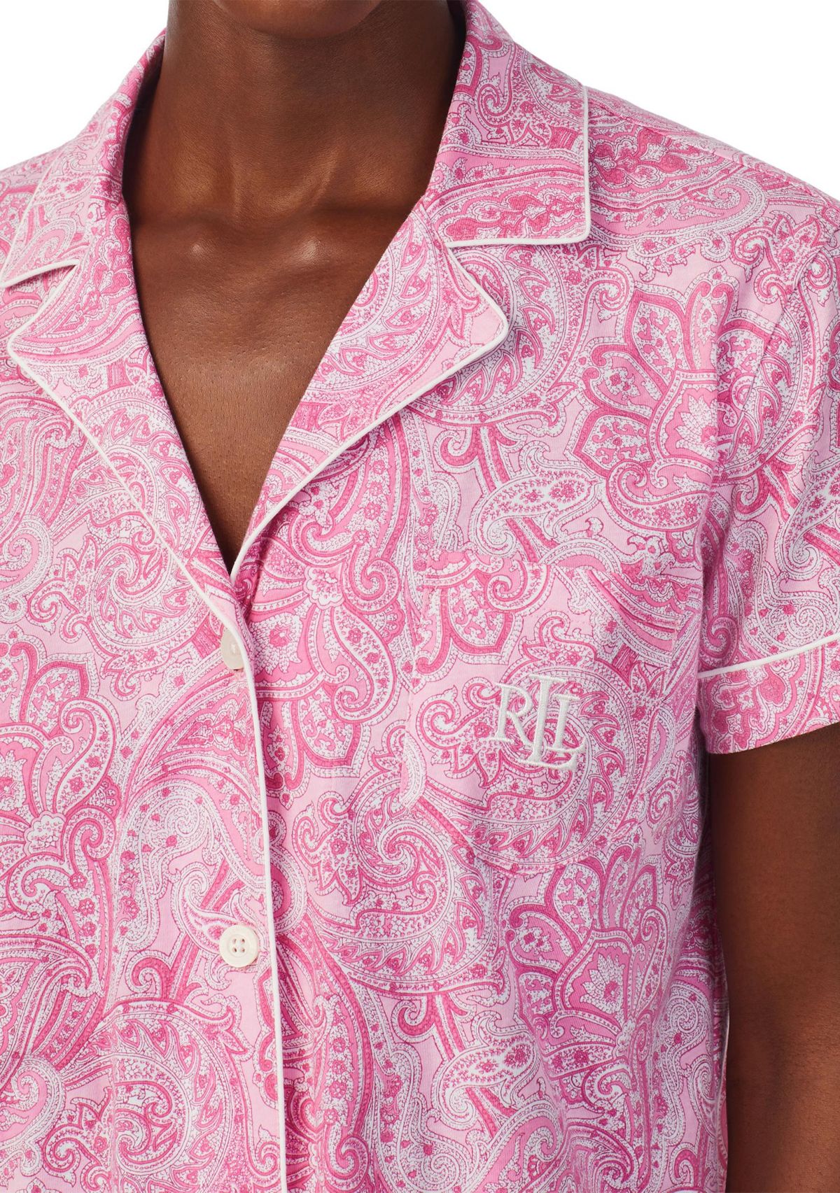 Short Sleeve Notch Collar Bermuda Pajama Set