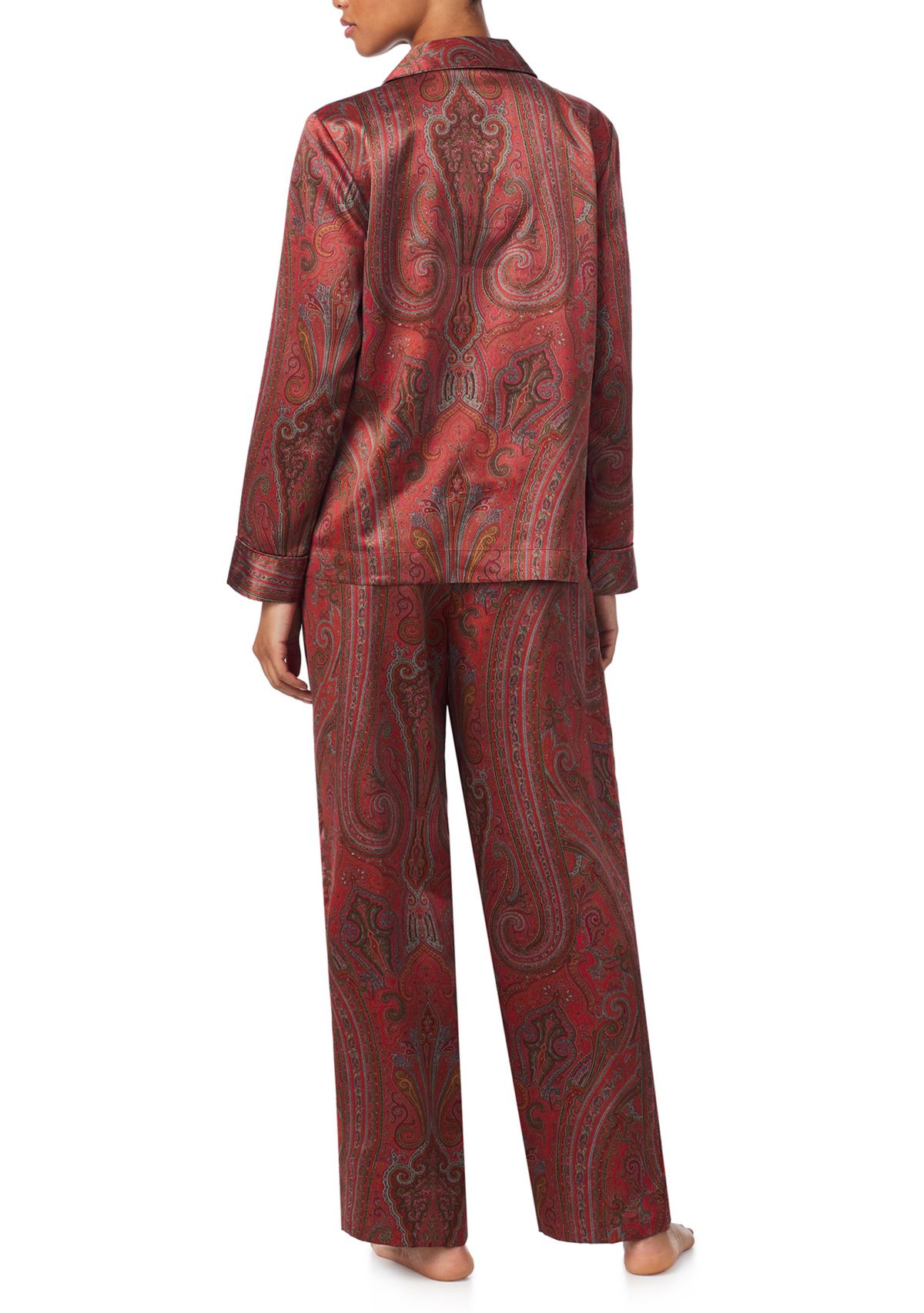Long Sleeve Notch Collar Long Pant Pajama Set