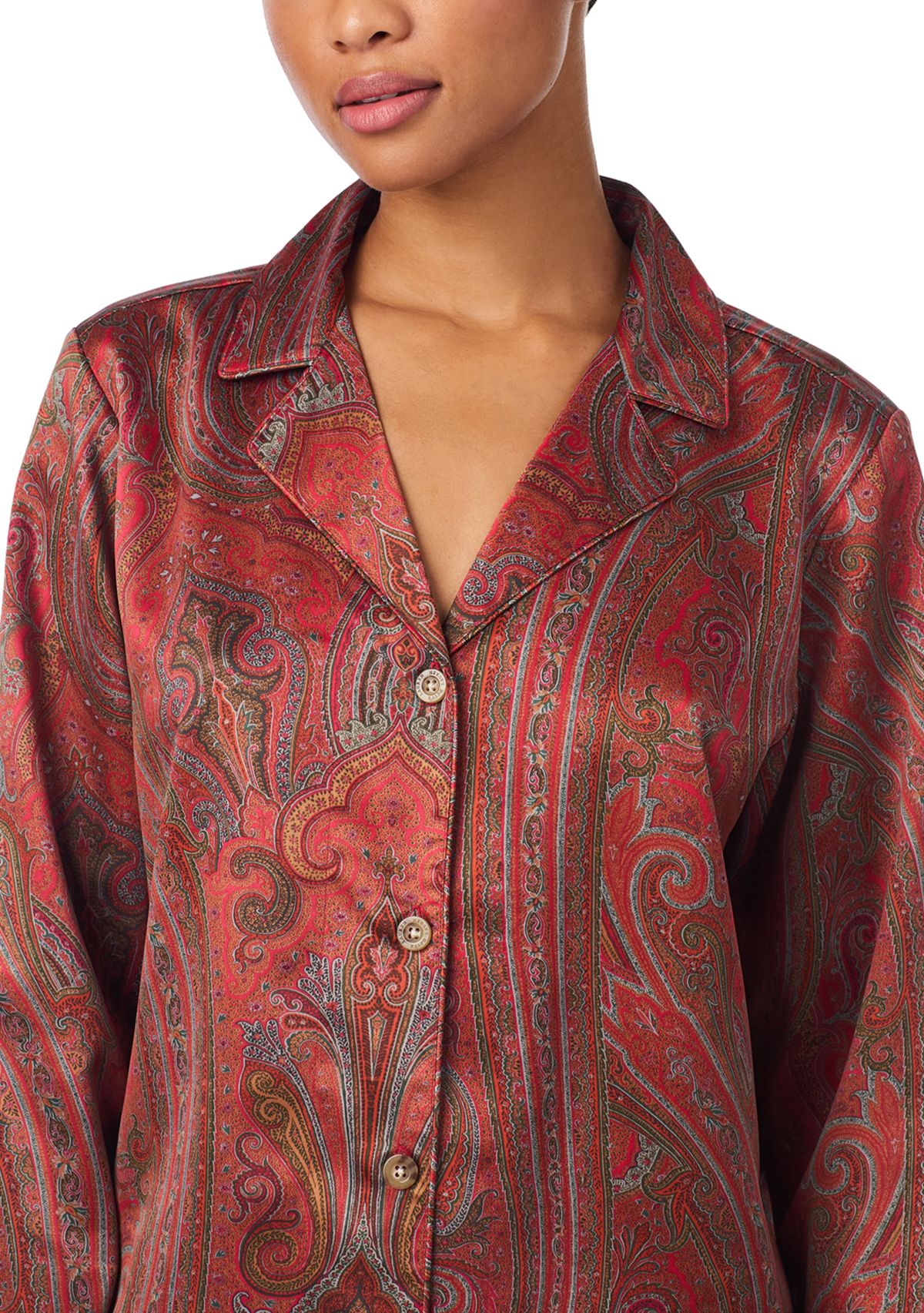 Long Sleeve Notch Collar Long Pant Pajama Set