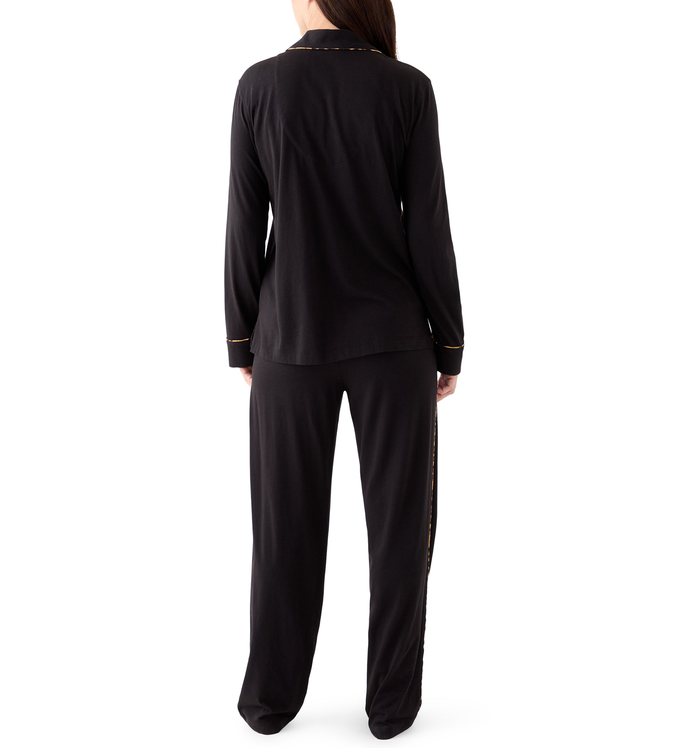 Long Sleeve Notch Collar Long Pant Pajama Set