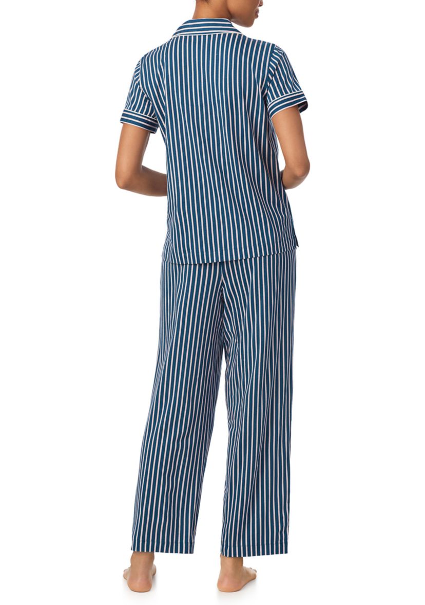 Lauren Ralph Lauren Short Sleeve Notch Collar Ankle Pant Pajama