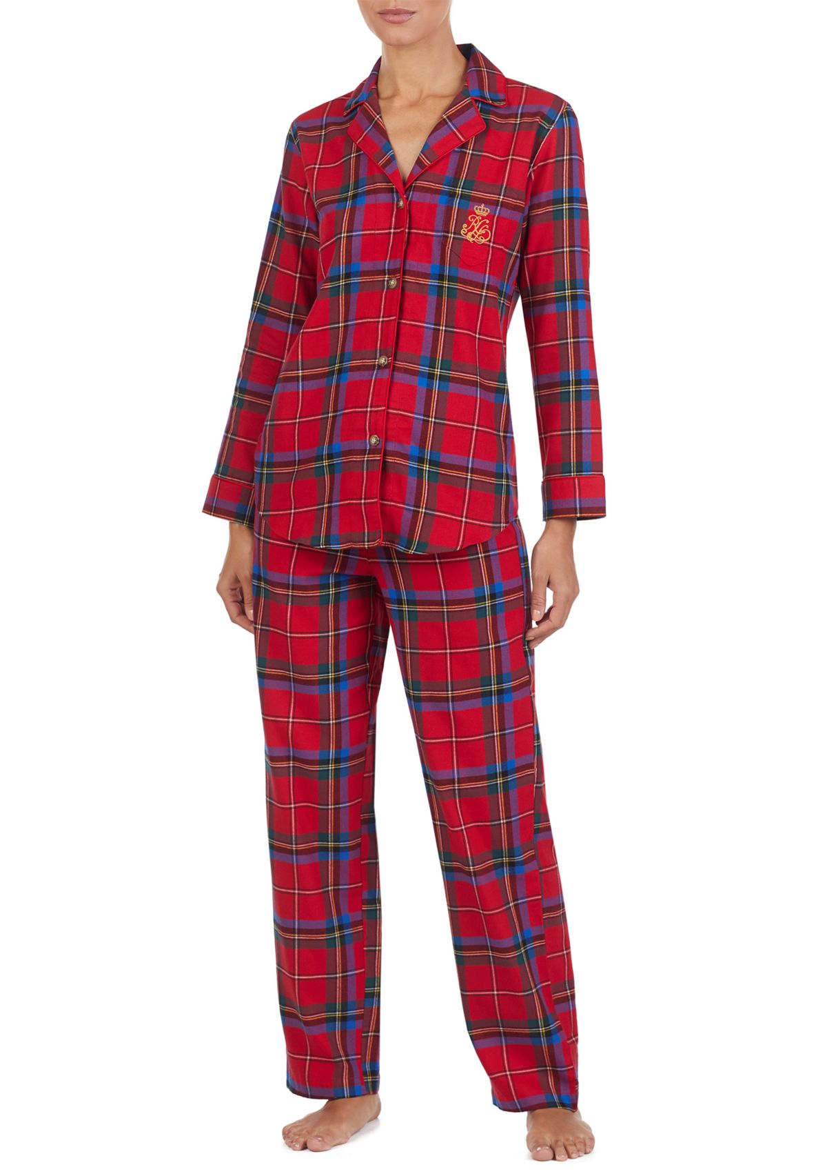 2-Piece Long Sleeve Brushed Twill Pajama Set