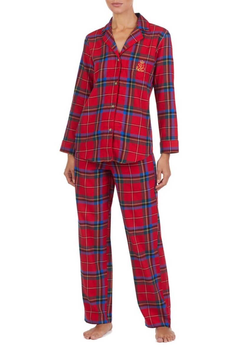 2-Piece Long Sleeve Brushed Twill Pajama Set
