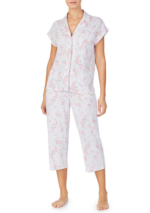 Lauren Ralph Lauren 2 Piece Knit Capri Pajama Set | belk