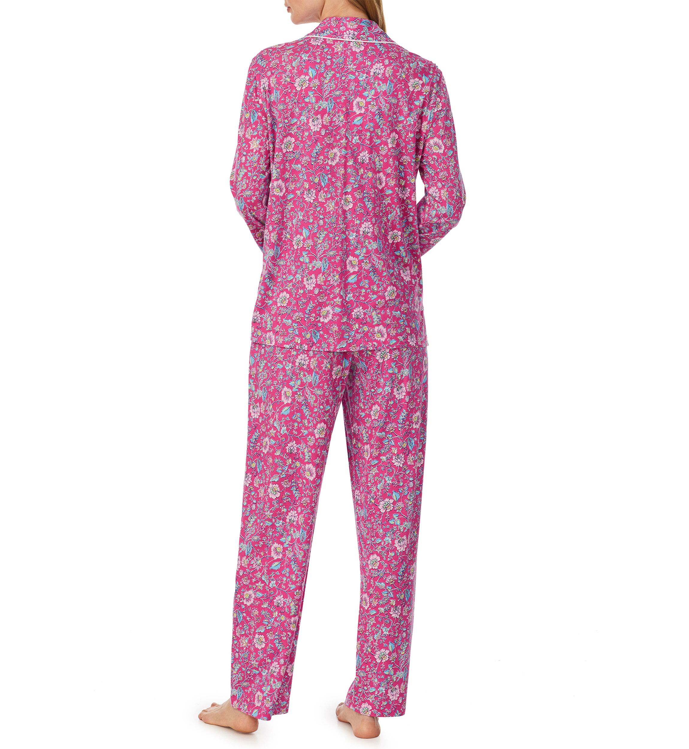 Long Sleeve Notch Collar Long Pant Pajama Set