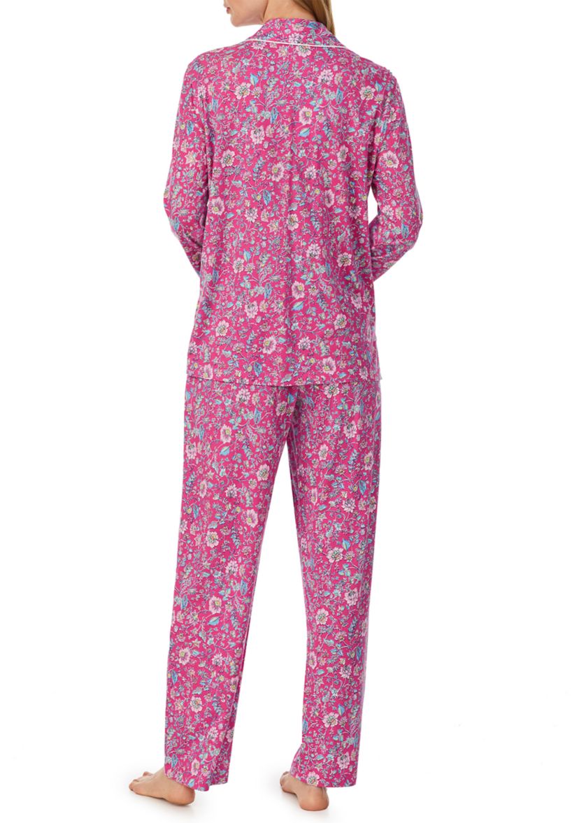 Long Sleeve Notch Collar Long Pant Pajama Set