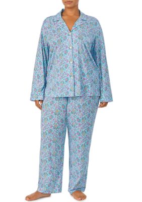 Ralph Lauren Women's Long-Sleeve Poplin Pajama Set - Size XXL in Multi