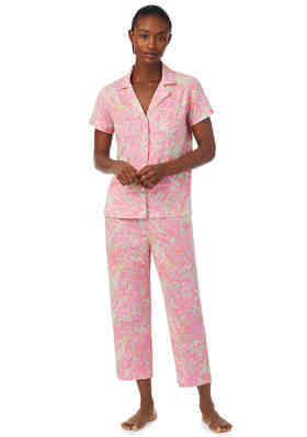 Buy Women's Capri Pajama Set Lace Short Sleeve wear Pjs Sets
