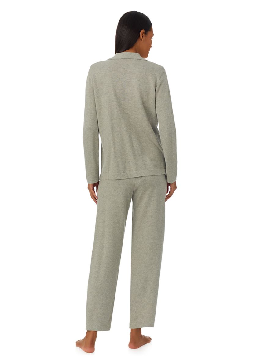 Long Sleeve Notch Collar Long Pant Pajama Set