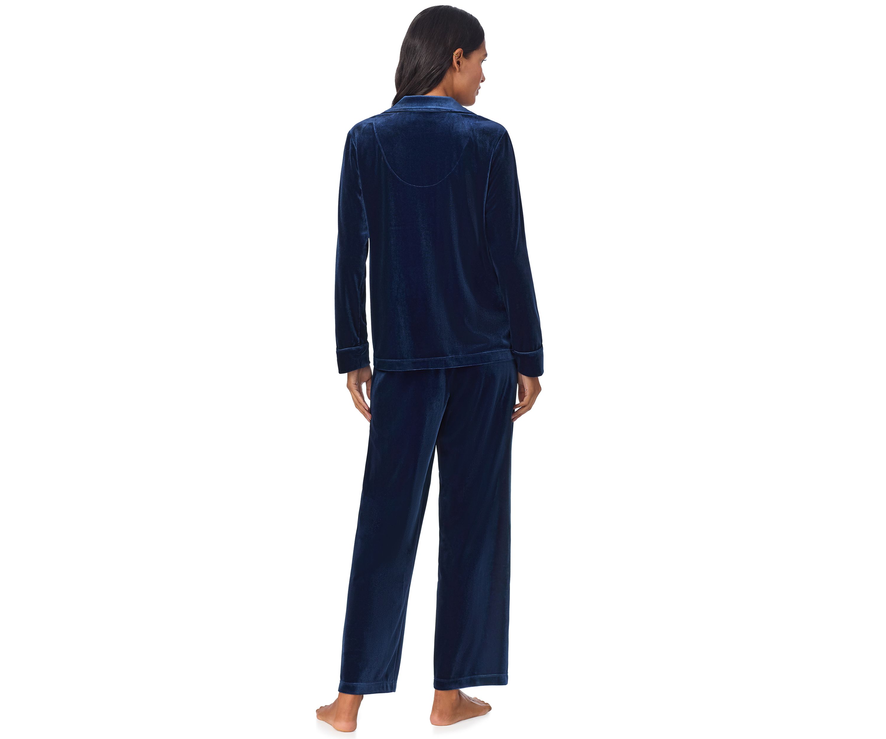 Long Sleeve Notch Collar Long Pant Pajama Set