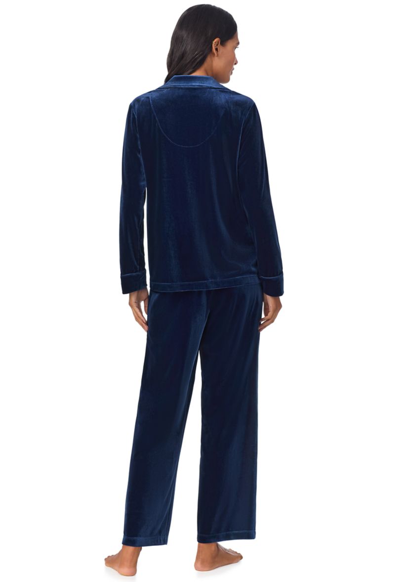 Long Sleeve Notch Collar Long Pant Pajama Set