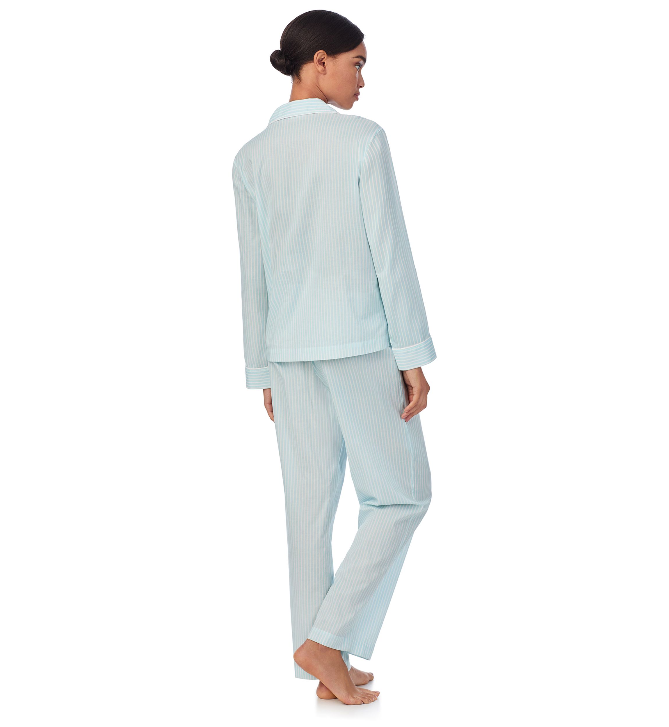 Long Sleeve Notch Collar Long Pant Pajama Set