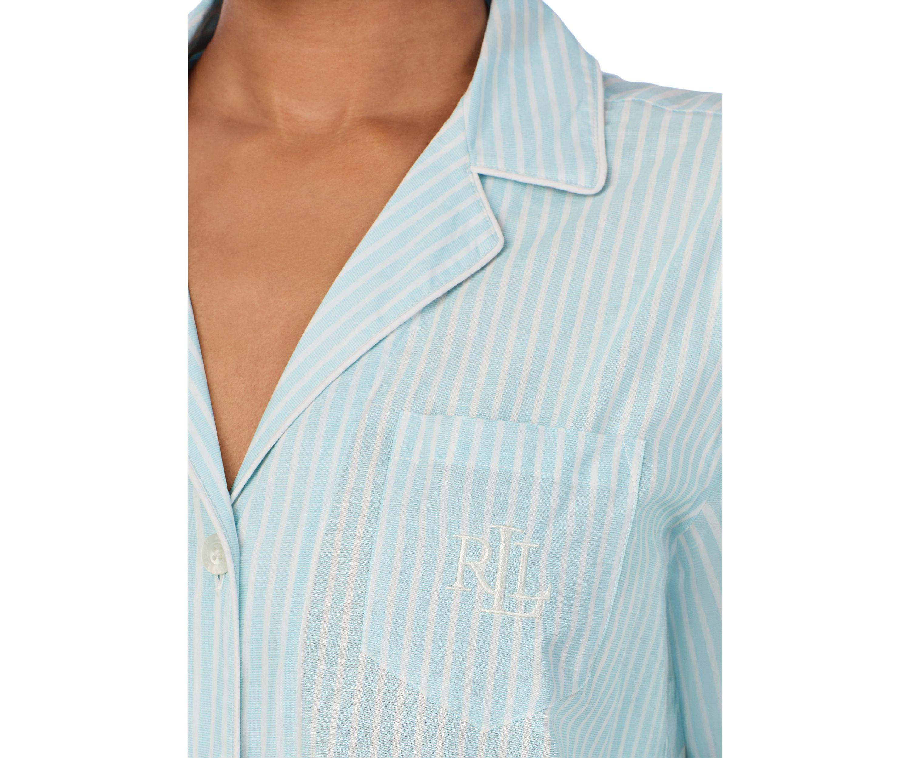 Long Sleeve Notch Collar Long Pant Pajama Set