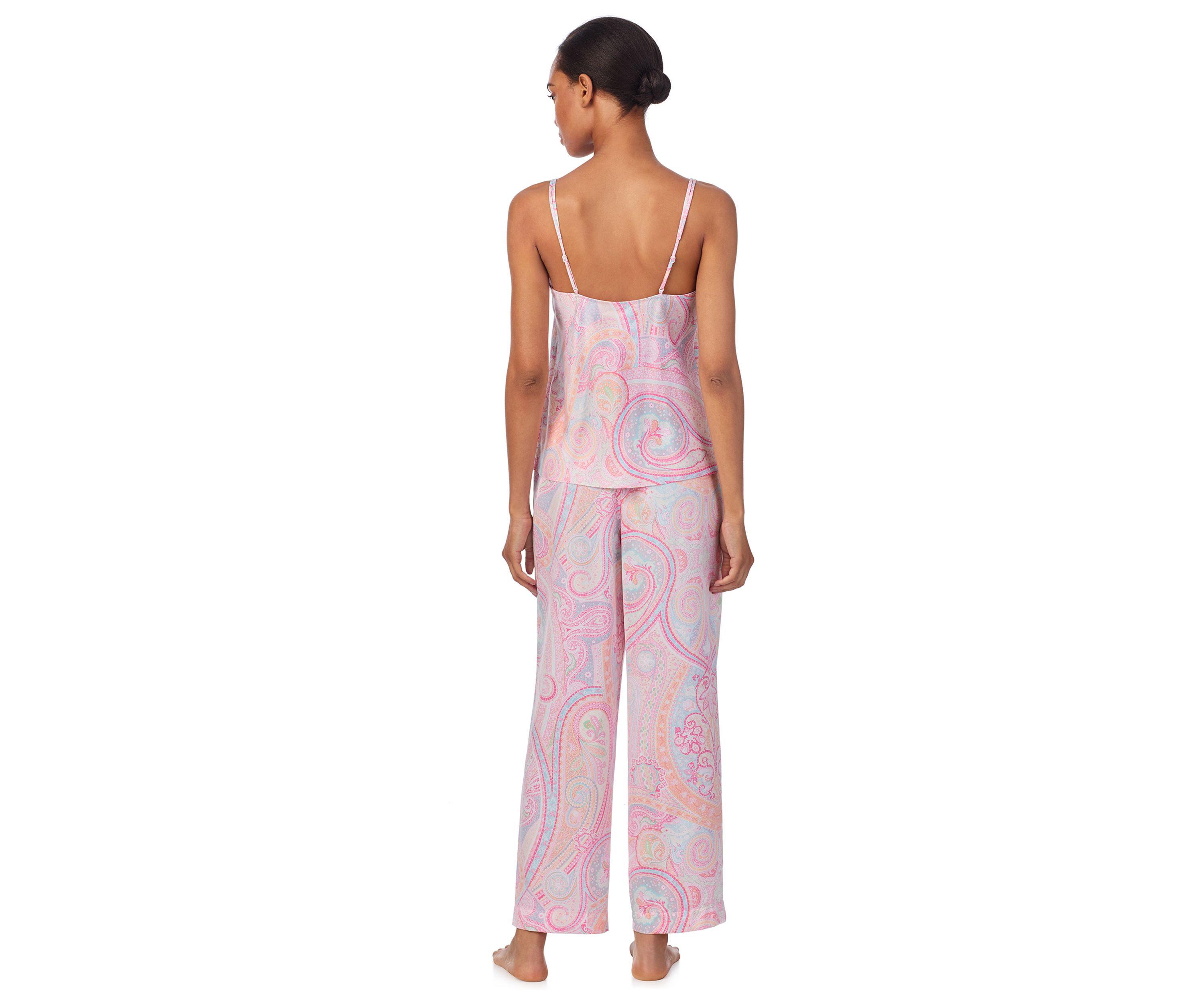  Double Strap V-Neck Ankle Pant Pajama Set