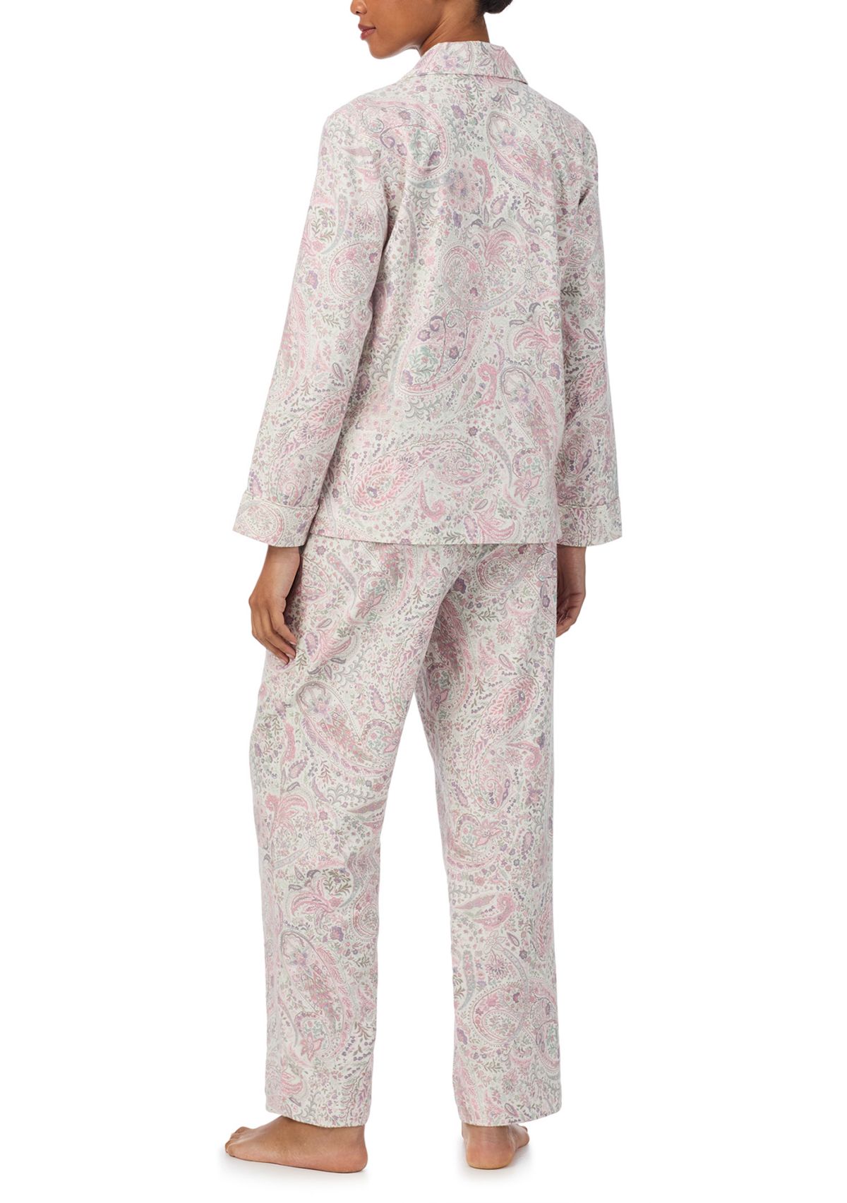Long Sleeve Notch Collar Long Pant Pajama Set