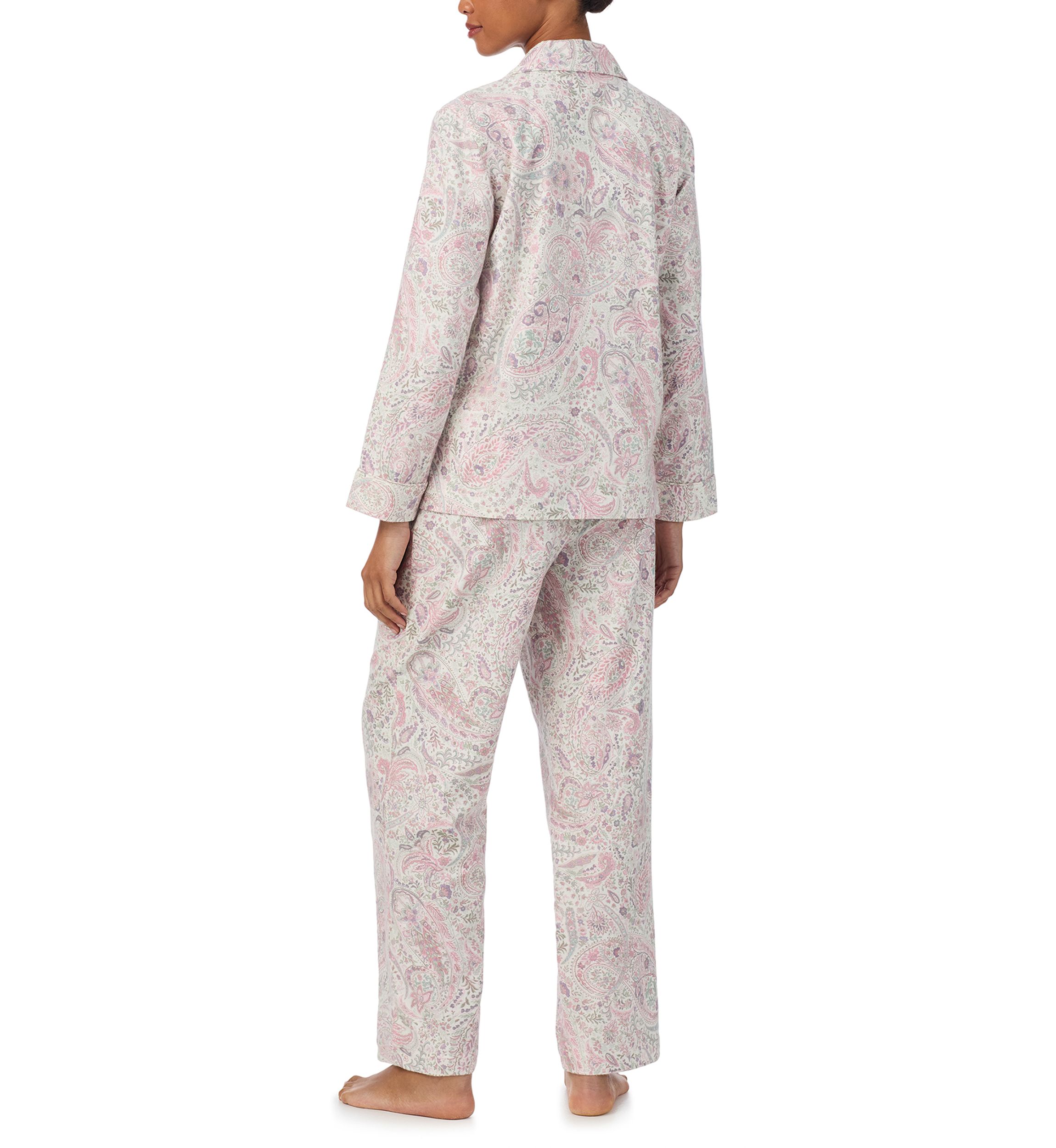 Long Sleeve Notch Collar Long Pant Pajama Set