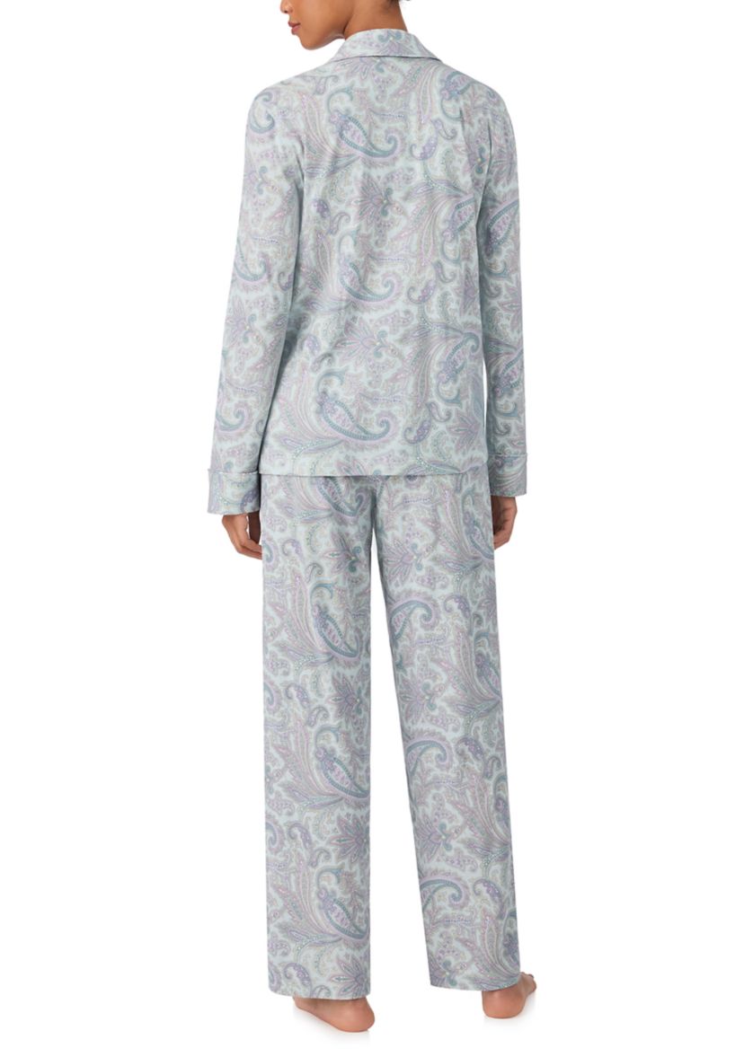 Long Sleeve Notch Collar Long Pant Pajama Set