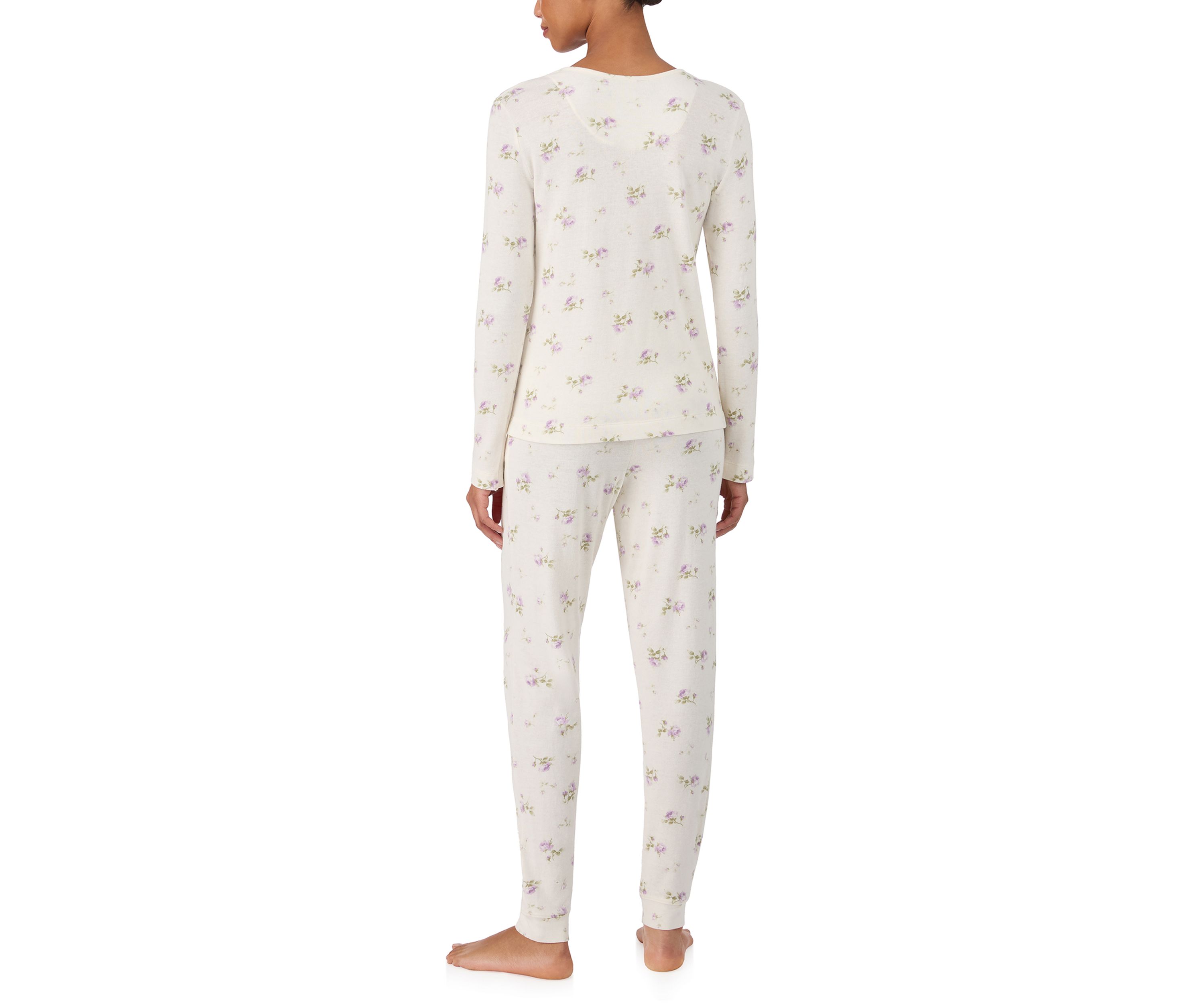 Long Sleeve Keyhole Neck Jogger Pant Pajama Set