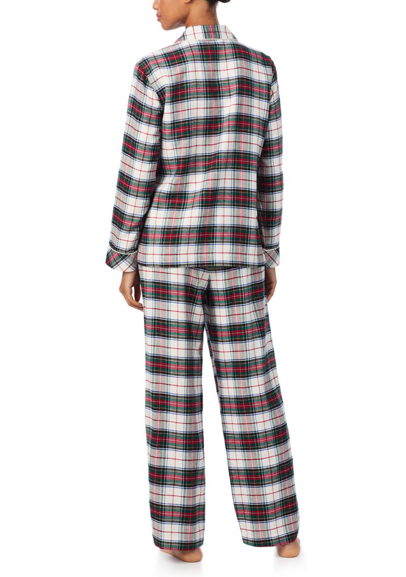 Long Sleeve Notch Collar Long Pant Pajama Set