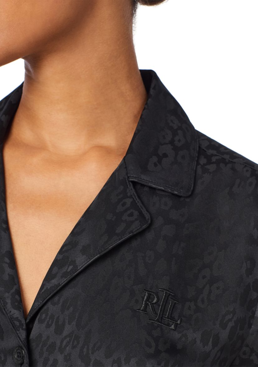 Long Sleeve Notch Collar Long Pant Pajama Set