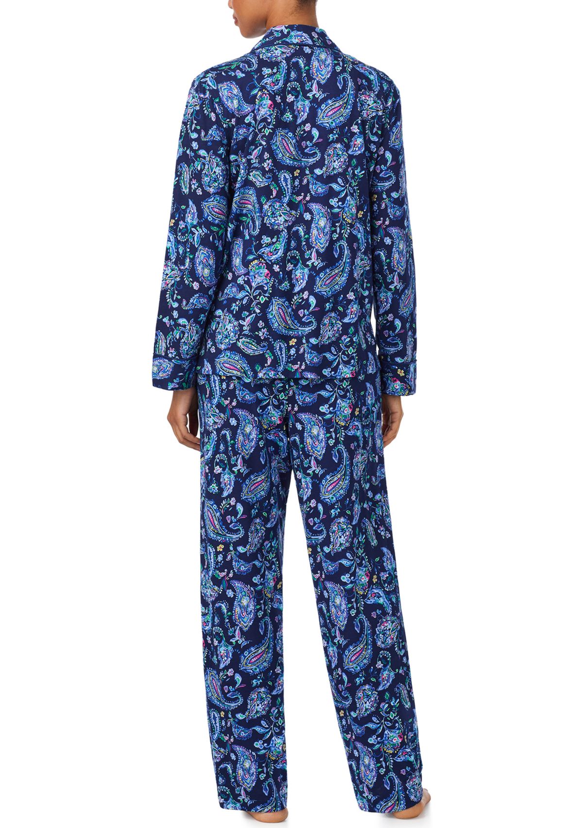 Long Sleeve Notch Collar Long Pant Pajama Set