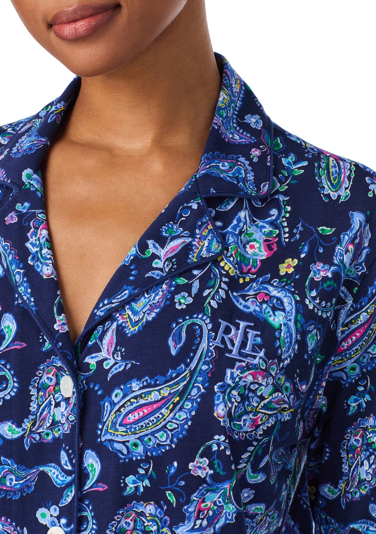 Long Sleeve Notch Collar Long Pant Pajama Set