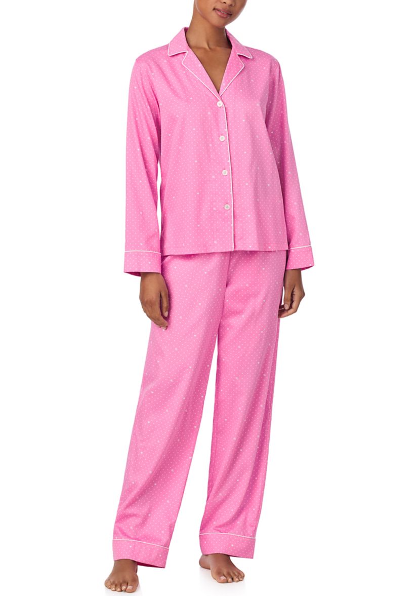 Long Sleeve Notch Collar Long Pant Pajama Set