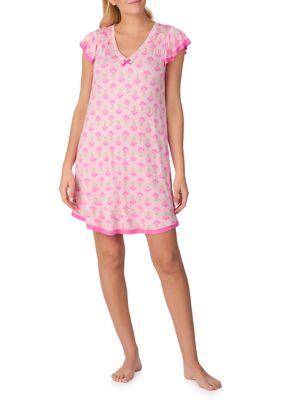 Ellen Tracy Women's Short Sleeve Chemise Nightgown