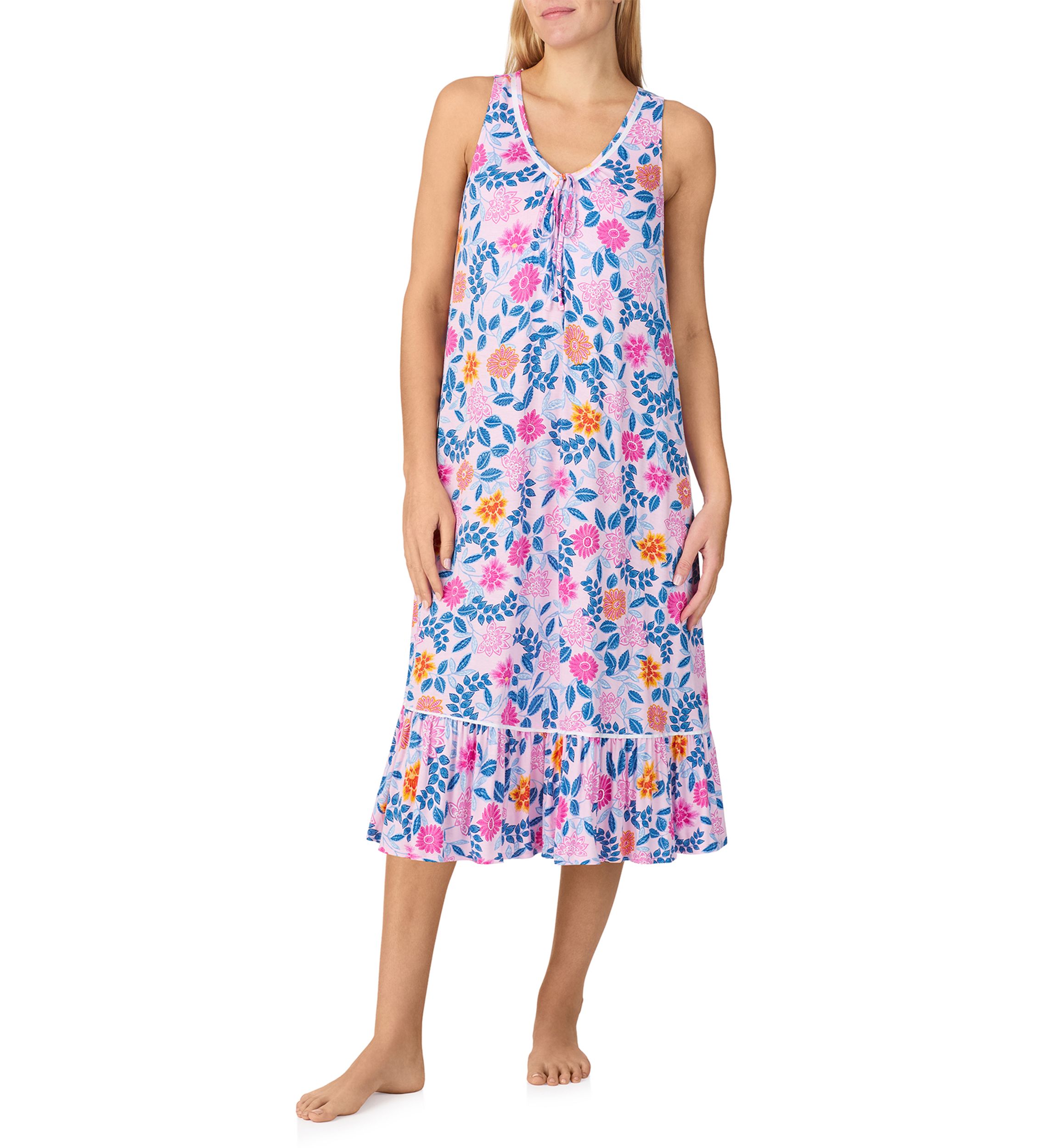 Womens Sleeveless Midi Nightgown