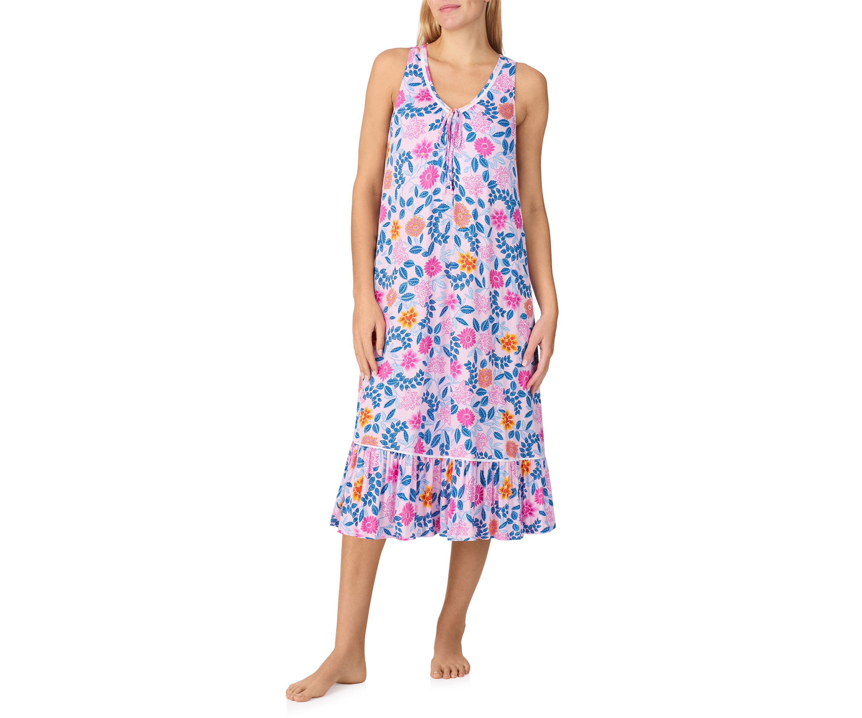 Womens Sleeveless Midi Nightgown