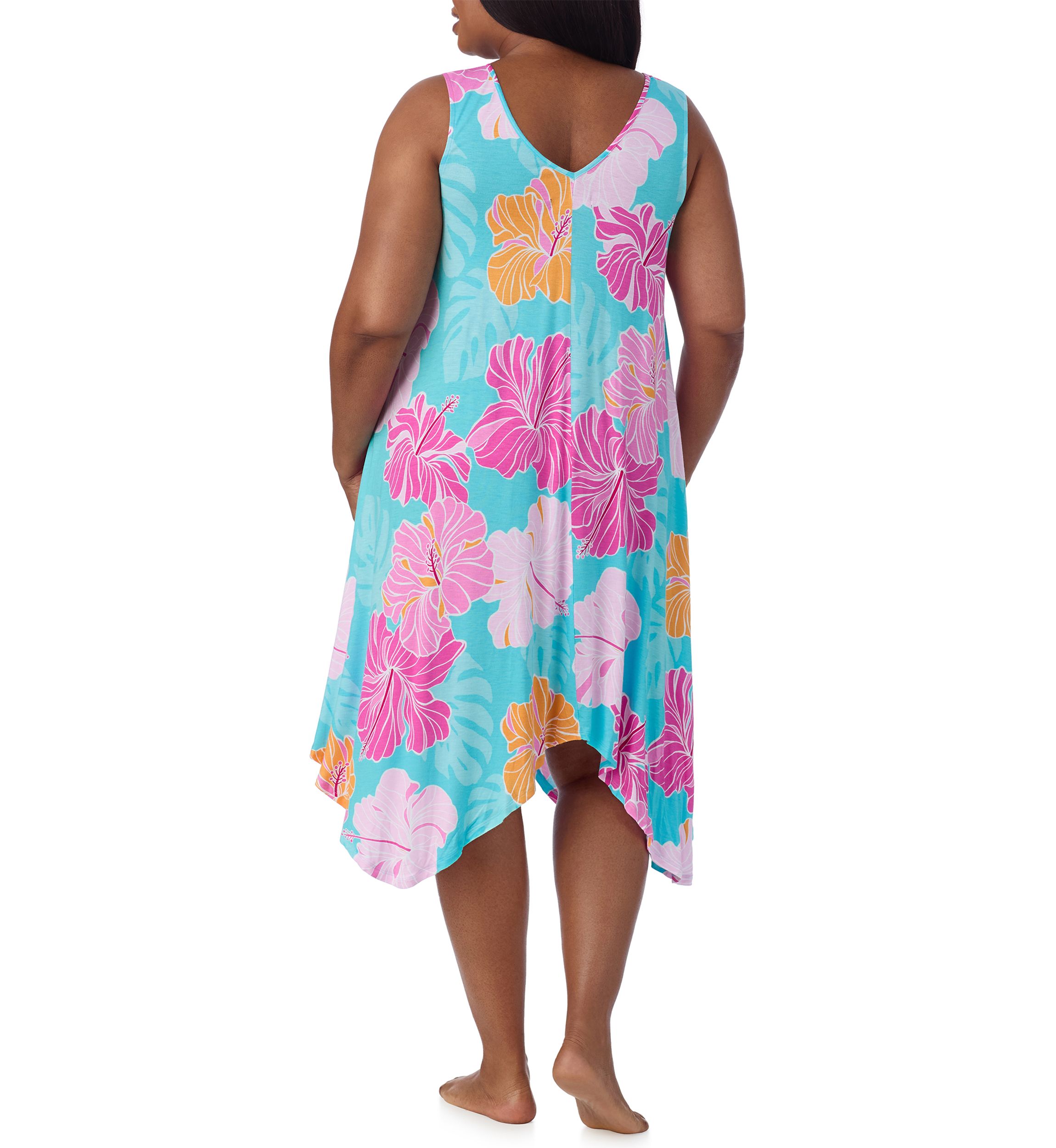 Plus Size Sleeveless Midi Nightgown