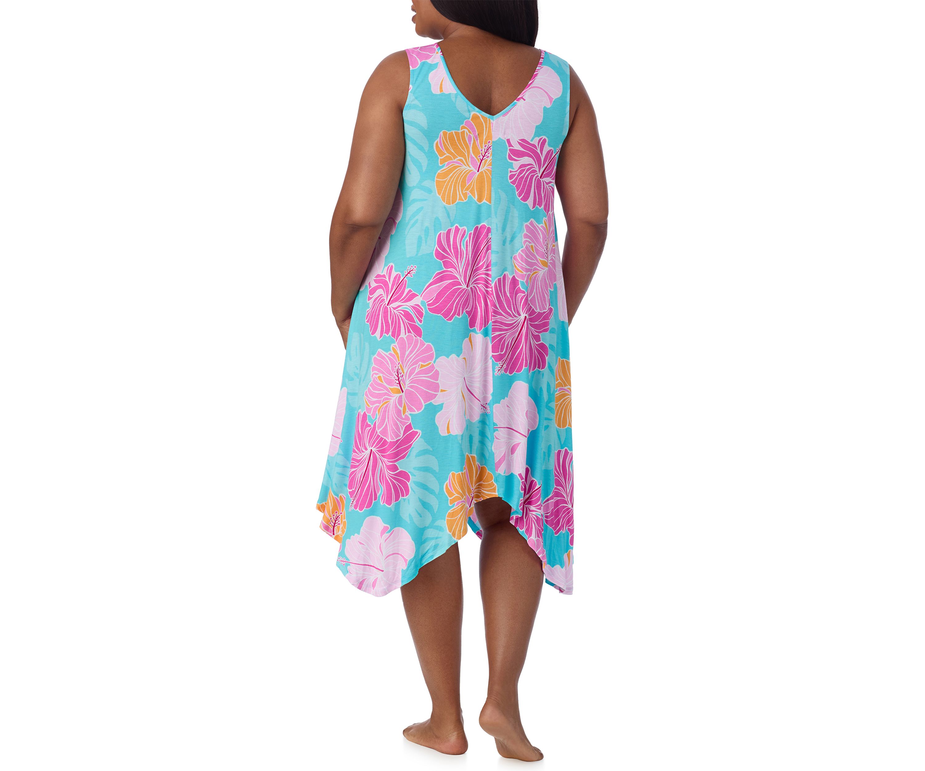 Plus Size Sleeveless Midi Nightgown