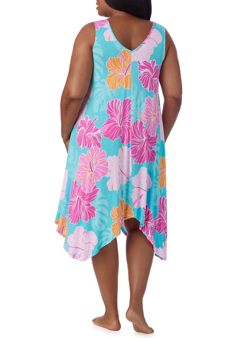 Plus Size Sleeveless Midi Nightgown