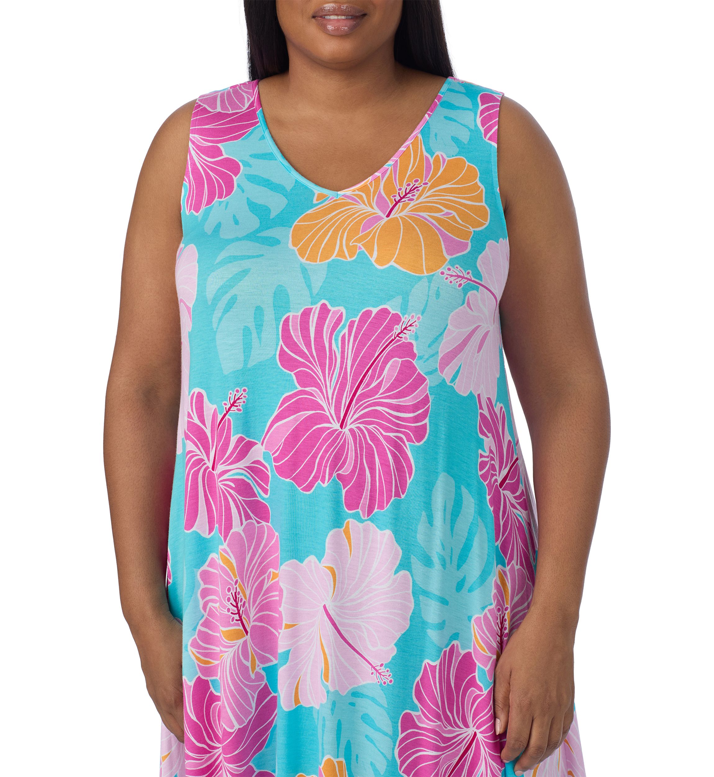 Plus Size Sleeveless Midi Nightgown