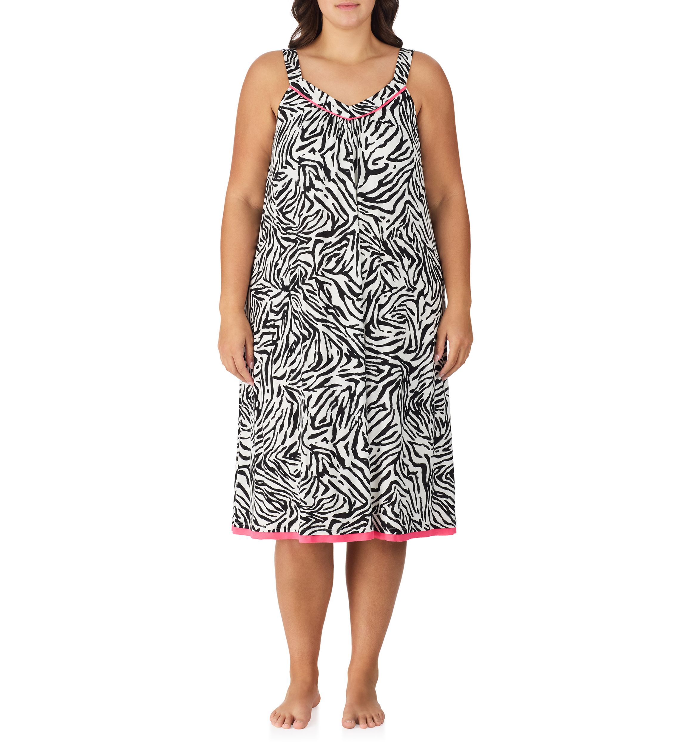 Plus Size Printed Midi Nightgown